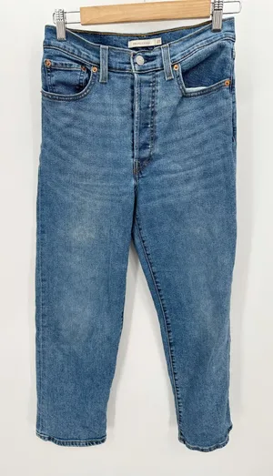 Levi's‎ Womens Jeans Size 27 Ribcage Straight Denim Button Fly High Waisted thumbnail 1
