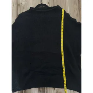 Debbie Katz South Beach Black Oversized Mock Neck Knit Sweater‎ Made in Italy thumbnail 8