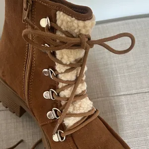 Sun + Stone Tan Lace Up Boots Brown Size 7.5 thumbnail 4