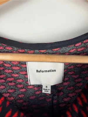 Reformation Neta Dress in French kids black red New size 6 thumbnail 4