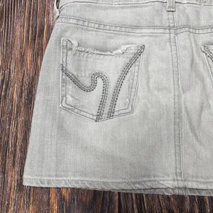 Citizens Of Humanity Boho #370 Stretch Denim Gray Mini Skirt Sz 25 Embroidered‎ thumbnail 7