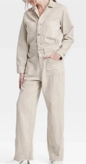 Universal Threads Cream Utility Jumpsuit thumbnail 1