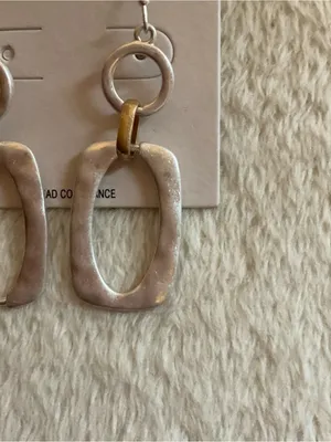 Pomina Two-Tone Link Drop Earrings in Silver and Gold thumbnail 3