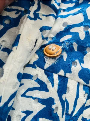 Zara Blue and White Paisley Button-Up Midi Dress 💙 thumbnail 14