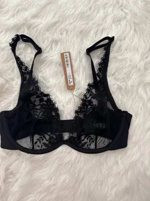 Skims Femme Lace Plunge Bra Onyx Size 34C thumbnail 4
