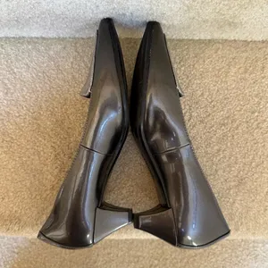Anne Klein Patent‎ Leather Pointed Toe Shoes Heels Gun Metal Silver Size 8 thumbnail 4