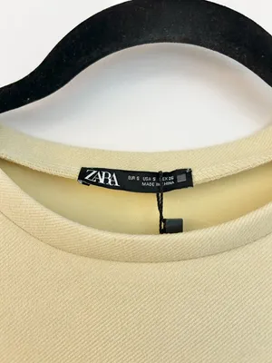 Zara Pastel Yellow Faux Suede Mini Dress Euro Summer Vactation Size S NWT thumbnail 4