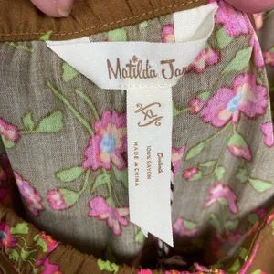 Matilda Jane Brown&Pink Floral On A Whim Ruffle Hem Tank Top Sz.XL NWT thumbnail 8