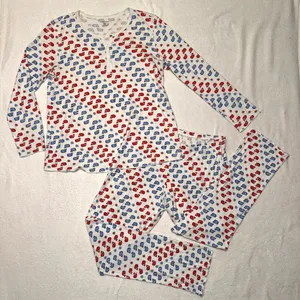 Roller Ravbit Limited Edition Red White Blue Moby Whale Pajama Set size Medium thumbnail 2