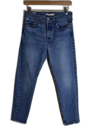 Levis Wedgie Jeans Womens 28 Blue High Rise Straight Leg Button Fly Denim thumbnail 1