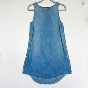 NEW Universal Thread jean Chambray Dress XSMALL blue denim bohom coastal thumbnail 2