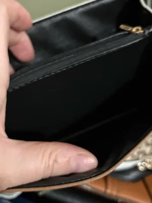 Source Unknown Olive Green and Dusty Pink Zip Wallet with Gold Stitching thumbnail 7