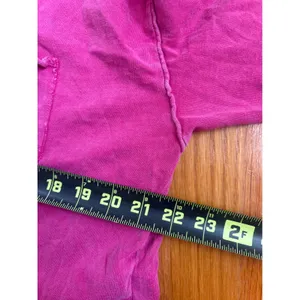 We The Free Free People Magenta Pink Long Sleeve Distressed Pocket Tee Small thumbnail 4