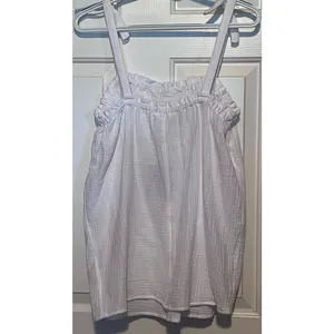 A:glow Womens Double Weave Strappy‎ Elastic Tie Tunic Tank Bright White Sz S NWT thumbnail 2