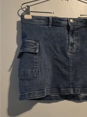 Princess Polly Blue Denim Mini Skirt with Cargo Pockets thumbnail 6