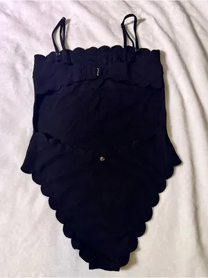 Victoria's Secret Black Scalloped Swim Top thumbnail 5