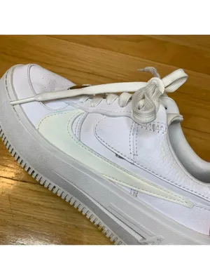 Nike Air Force 1 White Platform Sneakers - Size 5.5 thumbnail 7
