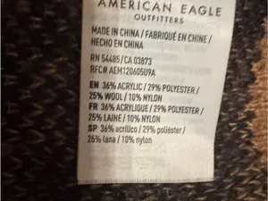 American Eagle Oversized Zebra Stripe Crewneck Wool Blend Sweater - Size XL thumbnail 4