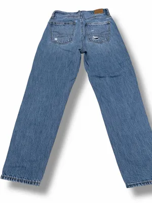 American Eagle High-Waisted Distressed Straight Leg Jeans Size 00‎ Short thumbnail 3