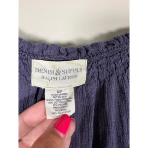 Denim‎ & Supply Ralph Lauren Purple Embroidered Boho Tassel Camisole Top Small thumbnail 4
