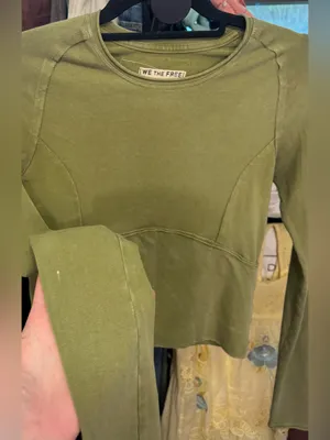 NWOT Free People We The Free Protagonist Long Sleeve - Mossy moss Green - S *IR* thumbnail 10