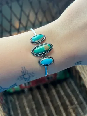 Turquoise cuff bracelet Blue thumbnail 3