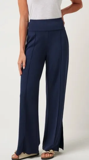 Travis Mathew Medium Spa Day Wide Leg Pants Navy High Waist Relaxed Lounge thumbnail 1