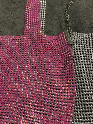 SheIn NWOT Rhinestone Detail Metallic Open Back Pink Top thumbnail 8