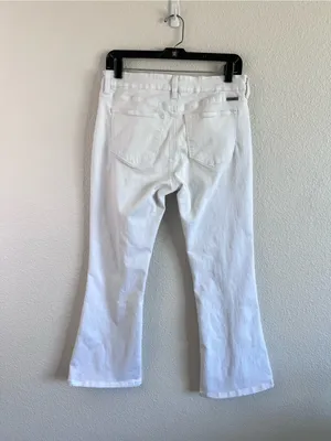 KanCan Women's White Bootcut High Rise‎ Denim Pants Stretch 5 Pocket Zipper fly thumbnail 3