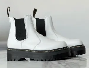 Dr Martens 2976 Quad Smooth Leather Platform Chelsea Boots • Sz W9/M8 thumbnail 3