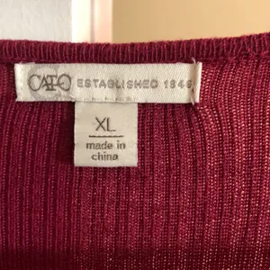 Cato xl burgundy color EST 1946 long sleeve open front women’s cardigan thumbnail 2