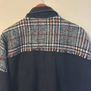 Zara Black and Plaid Jean Jacket thumbnail 5