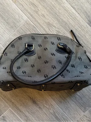 Dooney & Bourke Vintage Rare Zip Satchel Black & Gray thumbnail 3