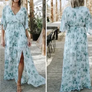 Baltic Born Kia Kimono Maxi Dress in Sage Floral XS thumbnail 2