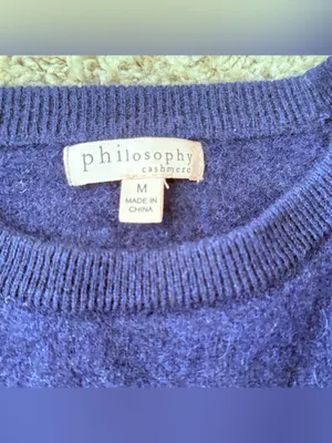 Philosophy Sweater Womens Medium Blue Cashmere Polka Dot Luxury Minimalist thumbnail 3