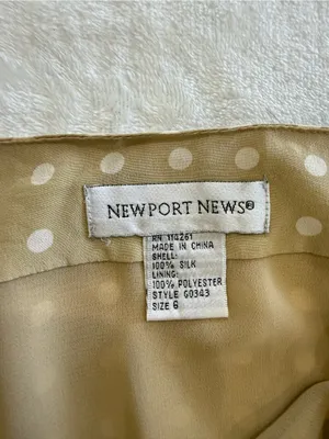Vintage Newport News 100% Silk Polka Dot Midi Skirt Size 6 Quiet Luxury thumbnail 3