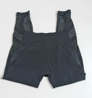 Lululemon Reveal Tight Digirender 25" Graphite Grey Mesh‎ Lace Leggings thumbnail 1