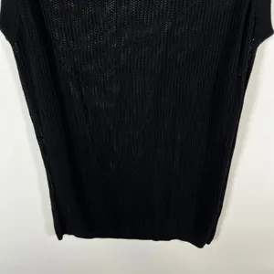 Zara Women Black Open Knit Tank Top‎ Scoop Neck Mesh Sleeveless Womens Large NWT thumbnail 8