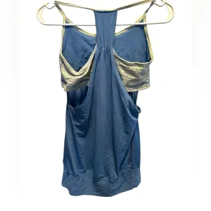 Lululemon Blue and yellow top with built in bra thumbnail 4