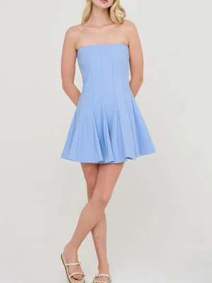 HYFVE Baby Blue Strapless Skort Dress with Built-In Shorts – Medium thumbnail 6