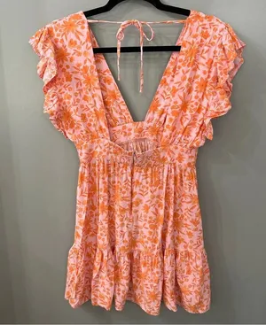 STILLWATER Jessie Mini Dress Summer Sorbet Mini Dress Floral Print Size Small thumbnail 2