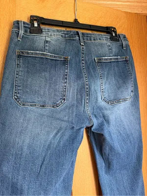 Driftwood Farrah Patch Pocket Flare Bell Bottom Jeans Raw Hem Blue Size 30 thumbnail 4