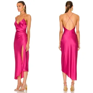Retrofête NWT SER.O.YA Emma Silk Dress in Fuchsia Purple Women’s Size XS thumbnail 3