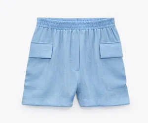 ZARA Satin Effect Cargo Shorts, Size M thumbnail 4