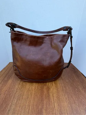 Frye Melissa Leather Convertible Hobo Crossbody Shoulder Bag Brown thumbnail 10