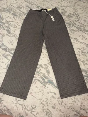 Max Studio London Wide Leg Trousers Black White Micro Check L NWT thumbnail 2