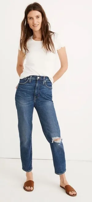 Madewell The Momjean: Comfort Stretch Edition Distressed Size 25 thumbnail 1