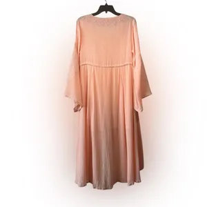 Peach Embroidered Boho Dress Pink Size L thumbnail 2