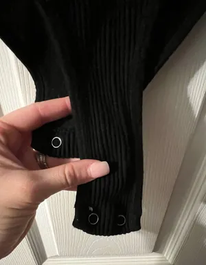 Black Ribbed Bodysuit Size M thumbnail 7