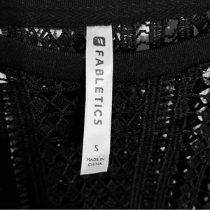 Women's Fabletics Open Knit Sheer Cut Out‎ Long Sleeve Cover Up Top Size Small thumbnail 2